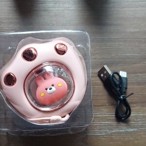 Pink Hand Warmer with Cute Bunny Design